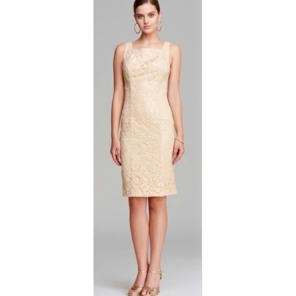 Sue Wong Dresses & Skirts - SUE WONG Nocturne Champagne Sequin Sleeveless Party Cocktail Sheath Dress Size 4